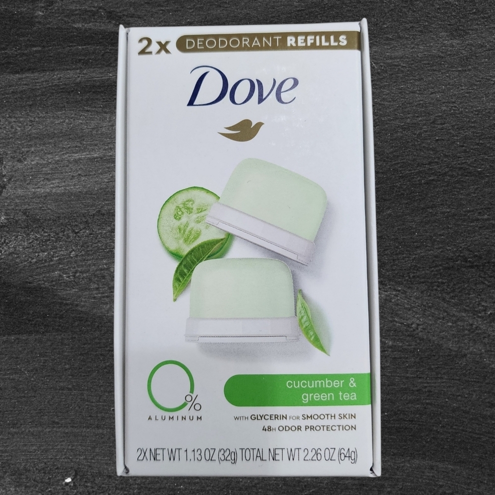 Dove Green Tea & Cucumber Deodorant Refills Aluminum Free 48 Hour